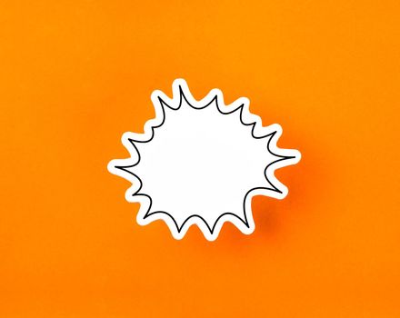 A Speech bubble with copy space communication talking speaking concepts on orange color background.
