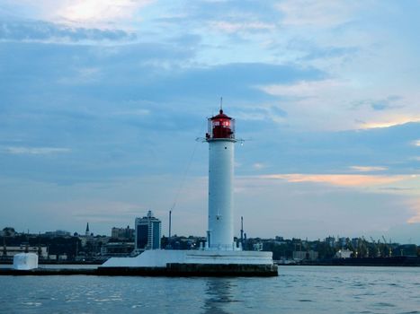 lighthouse in the black sea. High quality photo