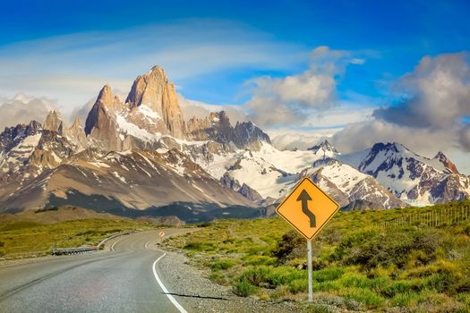 Highway Road to El Chalten, Fitz Roy, Patagonia Argentina, Los Glaciares, South America