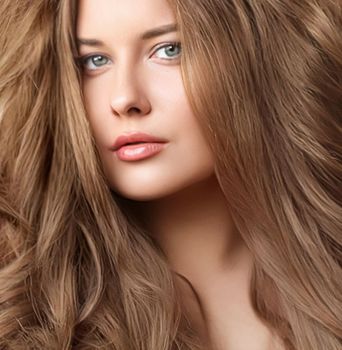 Hairstyle, beauty and hair care, beautiful woman with long natural brown hair, glamour portrait for hair salon and haircare brand