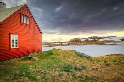 Norwegian rorbu in Hardanger vidda national park, Norway , Norway , Nordic Countries