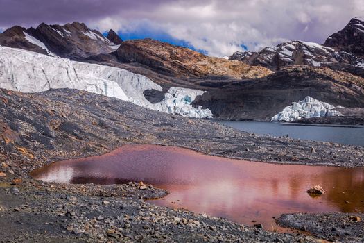 Pastoruri Glacier, at Huascaran National Park, Huaraz, Peru, Tropical glacier at 5200 meters above sea level