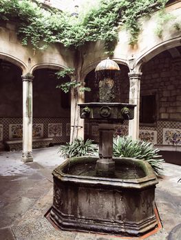 City street architecture in barcelona spain in summer. High quality photo