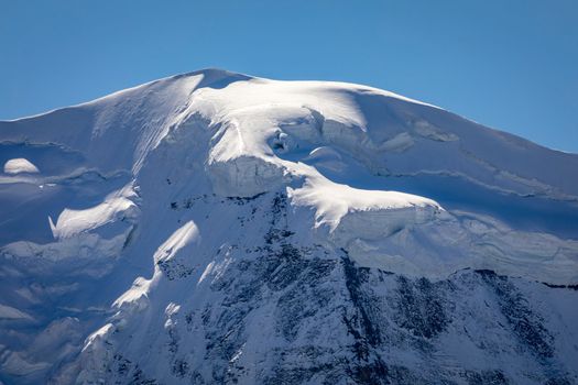 Bernina and Palu mountain range with glaciers in the Swiss Alps, Engadine, Switzerland