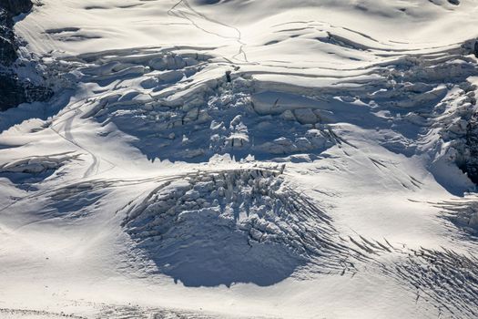 Close-up of Morteratsch glacier in the Bernina Masif, Swiss Alps, Engadine, Switzerland