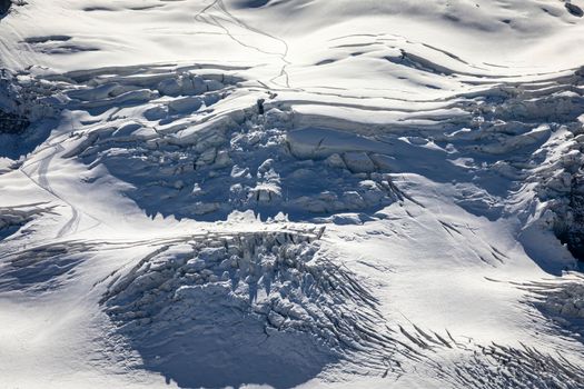 Close-up of Morteratsch glacier in the Bernina Masif, Swiss Alps, Engadine, Switzerland