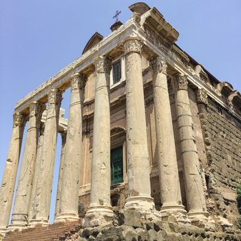 rome italy colliseum ruins of amphiteature and architecture . High quality photo