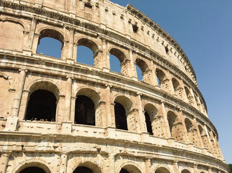 rome italy colliseum ruins of amphiteature and architecture . High quality photo