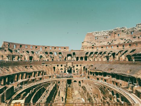 rome italy colliseum ruins of amphiteature and architecture . High quality photo