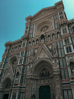 Florence city hall in the middle of town in summer time with people out enjoying the view. High quality photo