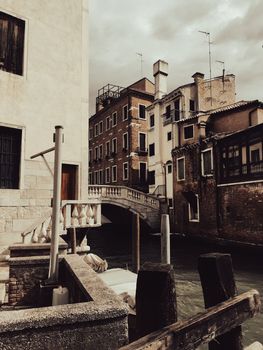 Views of the city river canals in Venice Italy in summer of europe. High quality photo