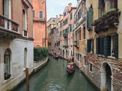 Views of the city river canals in Venice Italy in summer of europe. High quality photo