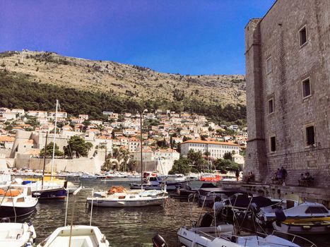 Views over the city of Dubrovnik Croatia in a european summer in game of thrones territory. High quality photo