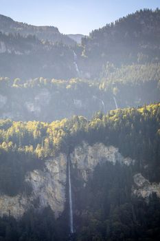 Reichenbach Falls in Bernese Oberland region of Switzerland, Meiringen, Swiss alps