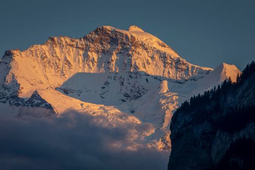 Dramatic Jungfrau mountain range in the Bernese Alps, Interlaken, Switzerland