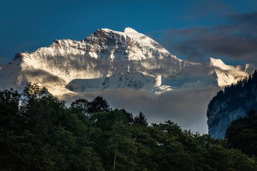 Dramatic Jungfrau mountain range in the Bernese Alps, Interlaken, Switzerland