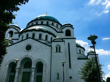 City street view in Belgrade Serbia in the downtown CBD area in summer time. . High quality photo