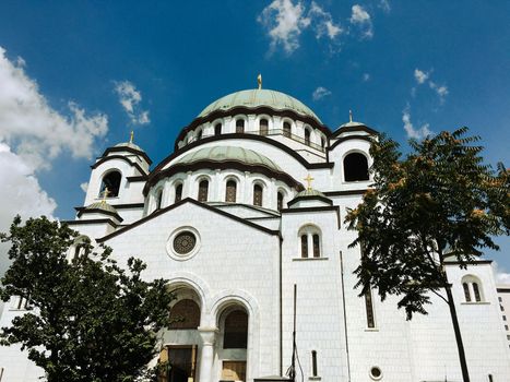 City street view in Belgrade Serbia in the downtown CBD area in summer time. . High quality photo