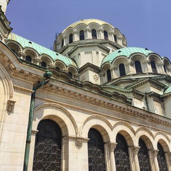 Downtown Sophia Bulgaria city tourism views of the town. High quality photo