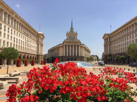 Downtown Sophia Bulgaria city tourism views of the town. High quality photo