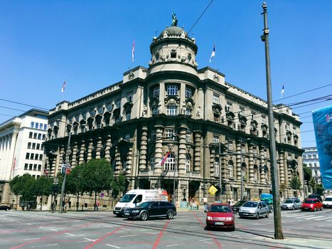 City street view in Belgrade Serbia in the downtown CBD area in summer time. . High quality photo