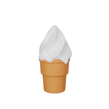 3d rendering of ice cream fast food icon