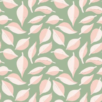 Hand drawn seamless pattern with muted pastel flowers, neutral beige sage green floral design. Boho bohemian trendy loose nature blossom bloom leaves, victorian retro garden print, retro romantic fabric for spring summer foliage