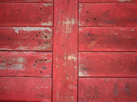 painted old wooden red wall. background texture .