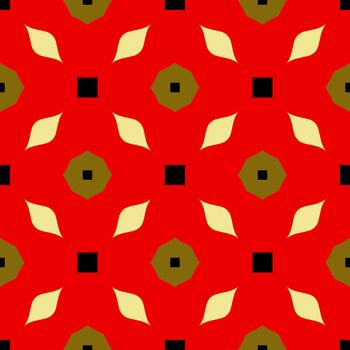 Retro kaleidoscope pattern in the style of the 70s and 60s. Geometric vintage pattern
