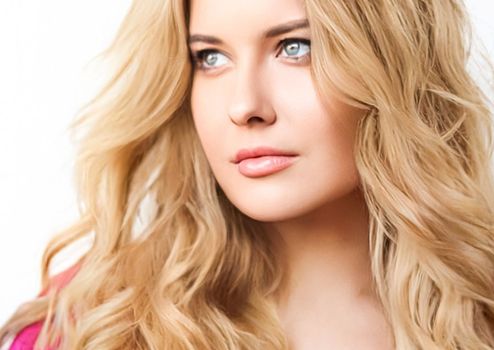 Hairstyle, beauty and hair care, beautiful blonde woman with long blond hair, glamour portrait for hair salon and haircare brand