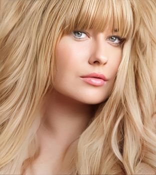 Hairstyle, beauty and hair care, beautiful blonde woman with long blond hair, glamour portrait for hair salon and haircare brand