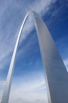 gateway arch in Saint Louis with blue sky and clouds