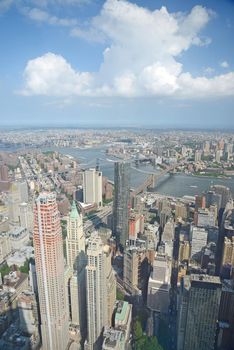 a view of new york downtown as seen from one world trade center observatory deck