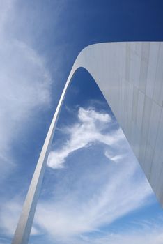 gateway arch in Saint Louis with blue sky and clouds