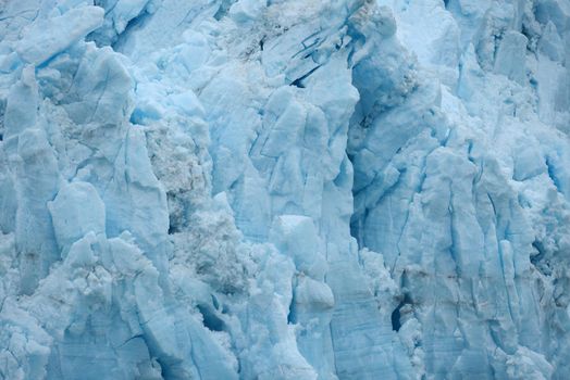 blue color of tidewater glacier in prince william sound in alaska