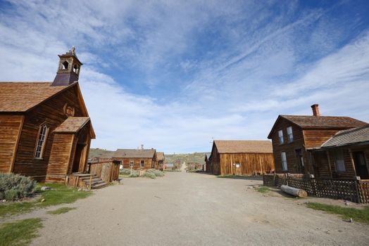 Bodie is a historic state park of a ghost town from a gold rush era in Sierra Nevada