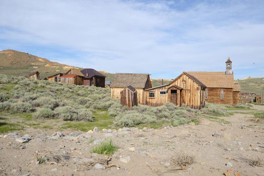 Bodie is a historic state park of a ghost town from a gold rush era in Sierra Nevada