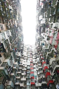 tall and dense apartment tower in Hong Kong