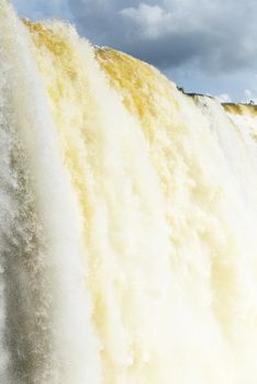 a massive flow of water at Iguassu waterfall