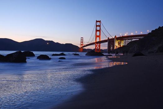 golden gate bridge from marshall beach