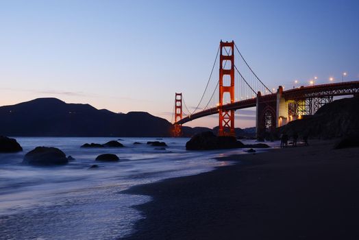 golden gate bridge from marshall beach