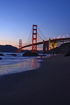 golden gate bridge from marshall beach