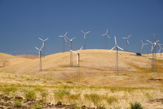 wind power generator on hills