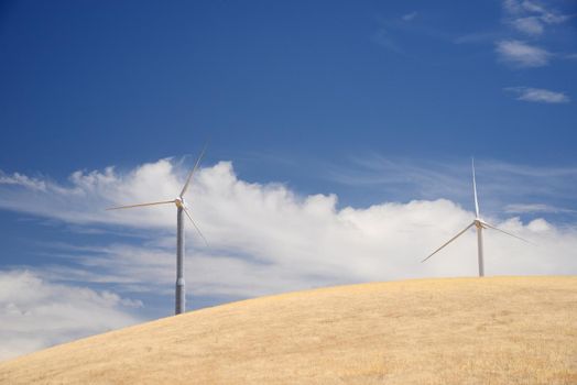 wind power generator on hills