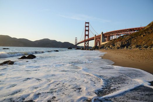 golden gate bridge from marshall beach