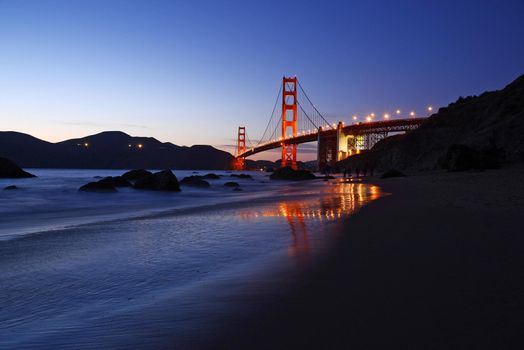 golden gate bridge from marshall beach