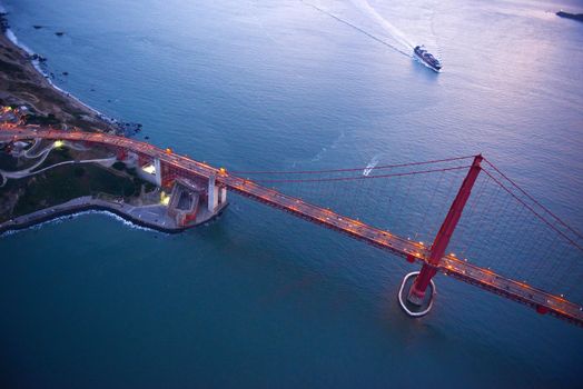 aerial view of golden gate bridge
