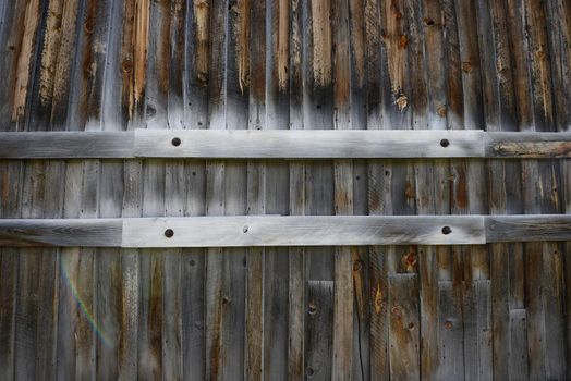 a wooden wall in Bodie historic state park of a ghost town from a gold rush era in Sierra Nevada