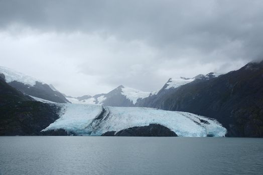 blue ice of portage glacier in alaska
