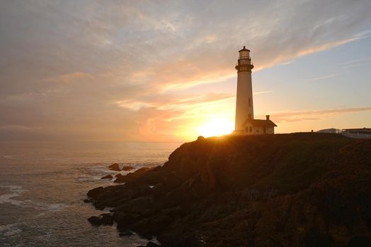 Pigeon Point Lighthouse at sunset